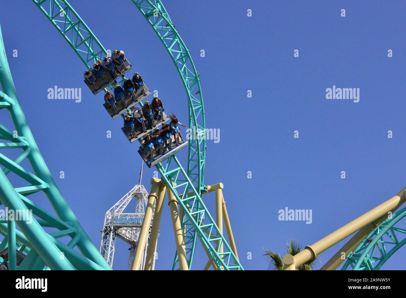 A roller coaster at Knott's Berry Farm in Los Angeles Stock Photo Alamy