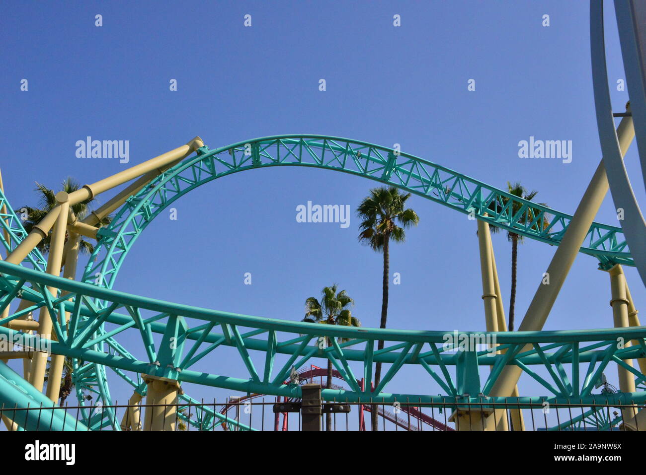 A roller coaster at Knott's Berry Farm in Los Angeles Stock Photo Alamy