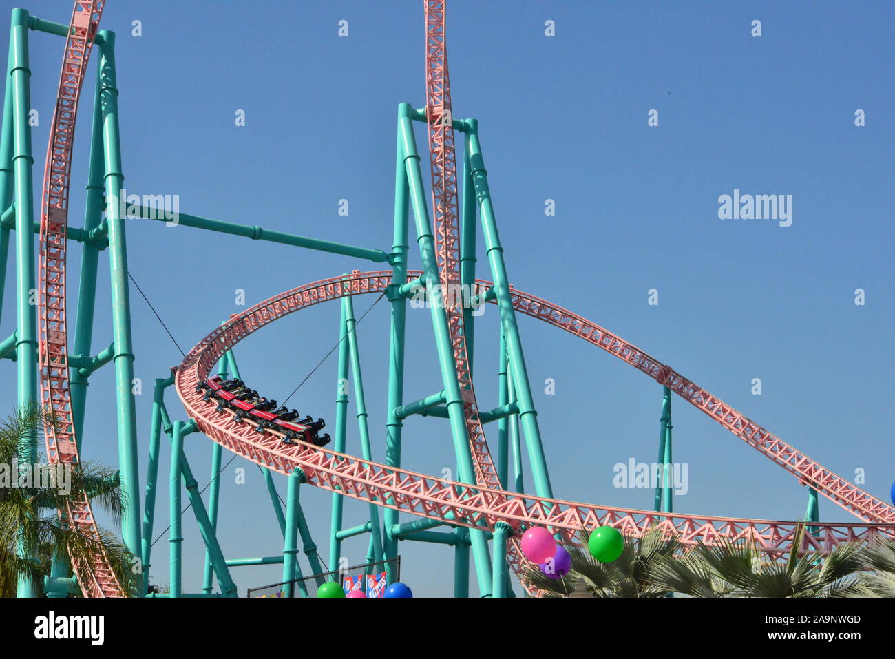 A roller coaster at Knott's Berry Farm in Los Angeles Stock Photo Alamy