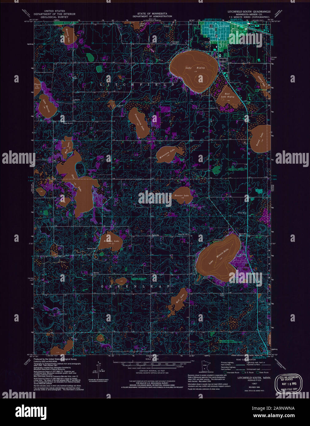 Map of litchfield minnesota hires stock photography and images Alamy