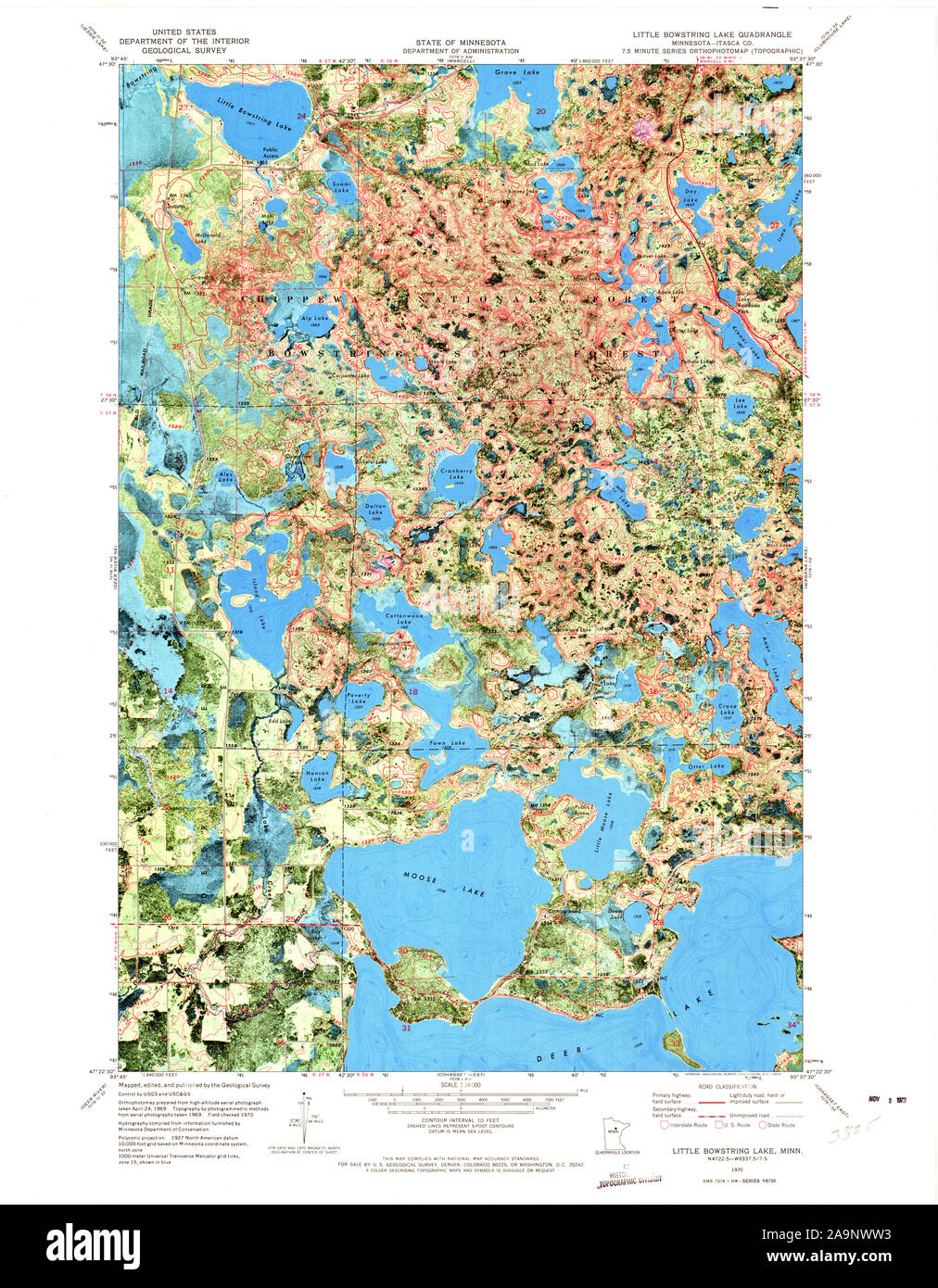 Bowstring Lake Mn Map Bowstring Lake Minnesota Cut Out Stock Images & Pictures - Alamy
