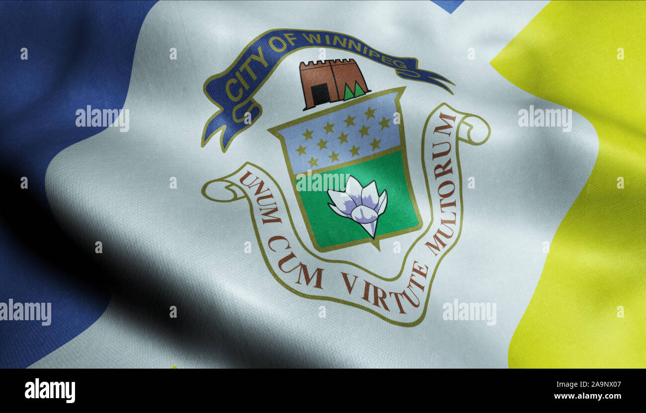 3D Waving Canada City Flag of Winnipeg Closeup View Stock Photo Alamy