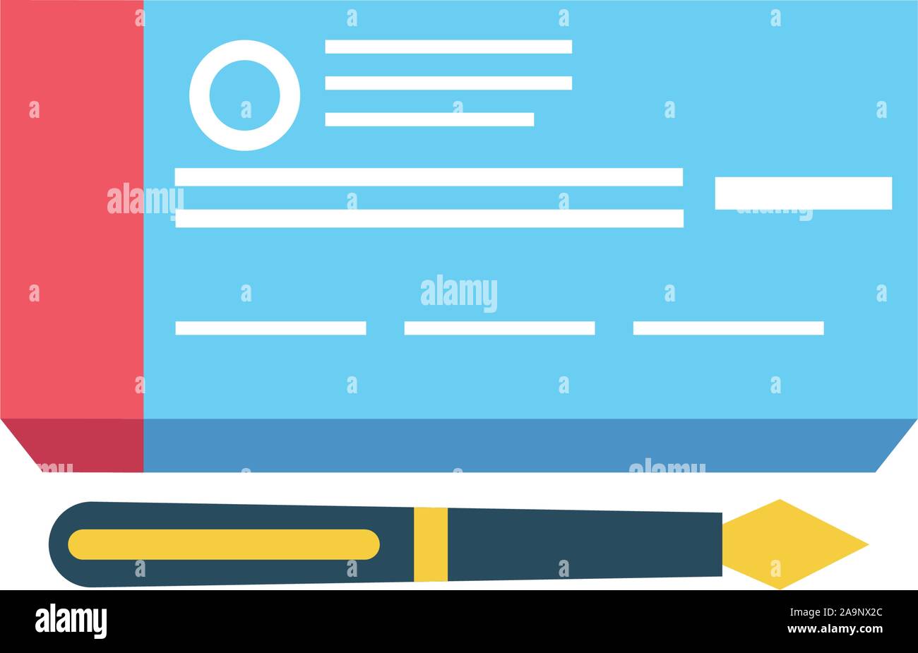 checkbook with pen money flat image vector illustration Stock Vector ...