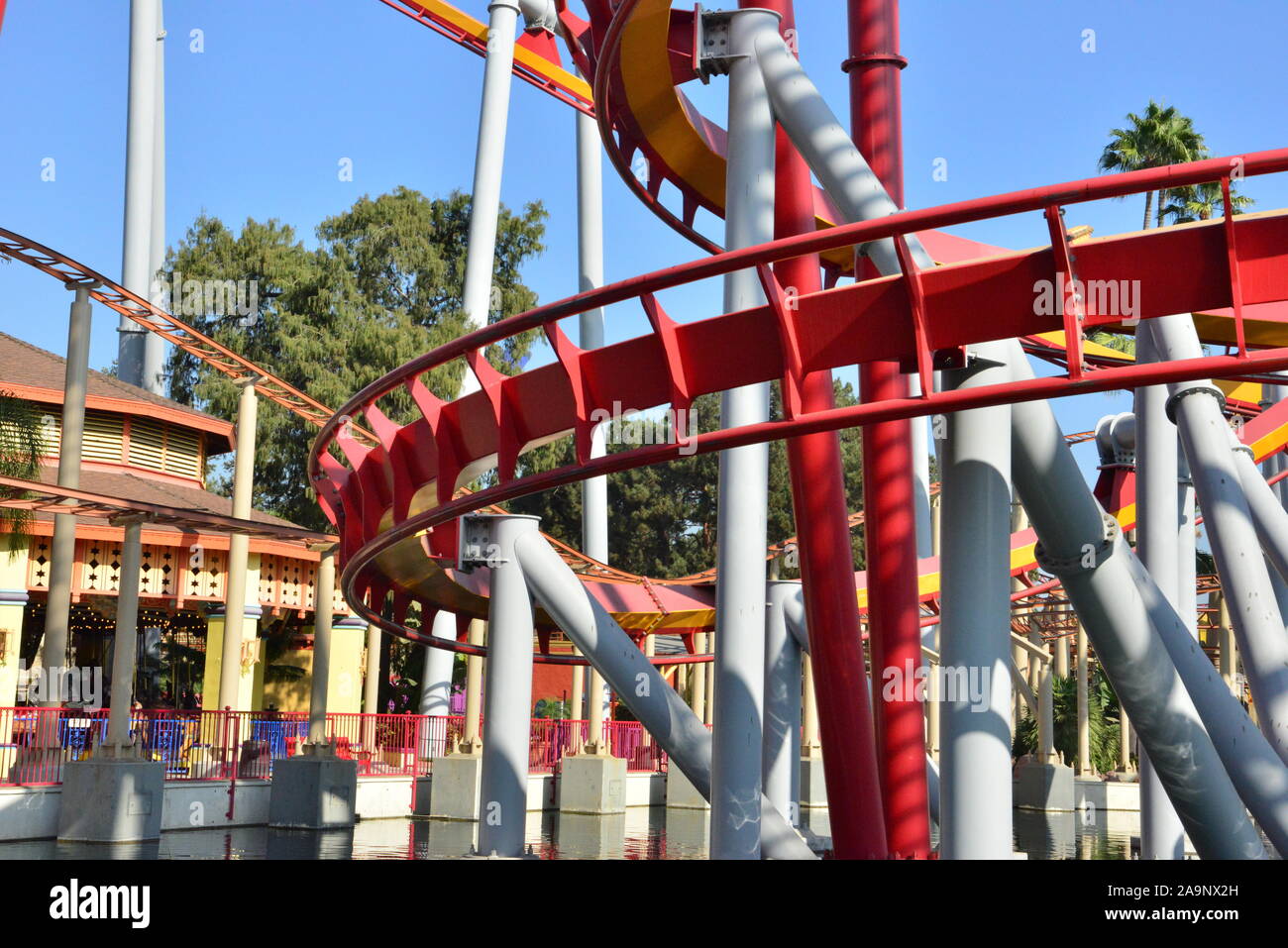 A roller coaster at Knott's Berry Farm in Los Angeles Stock Photo - Alamy