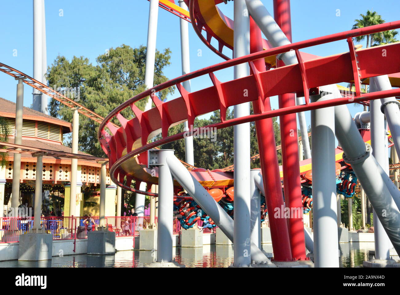 A roller coaster at Knott's Berry Farm in Los Angeles Stock Photo Alamy