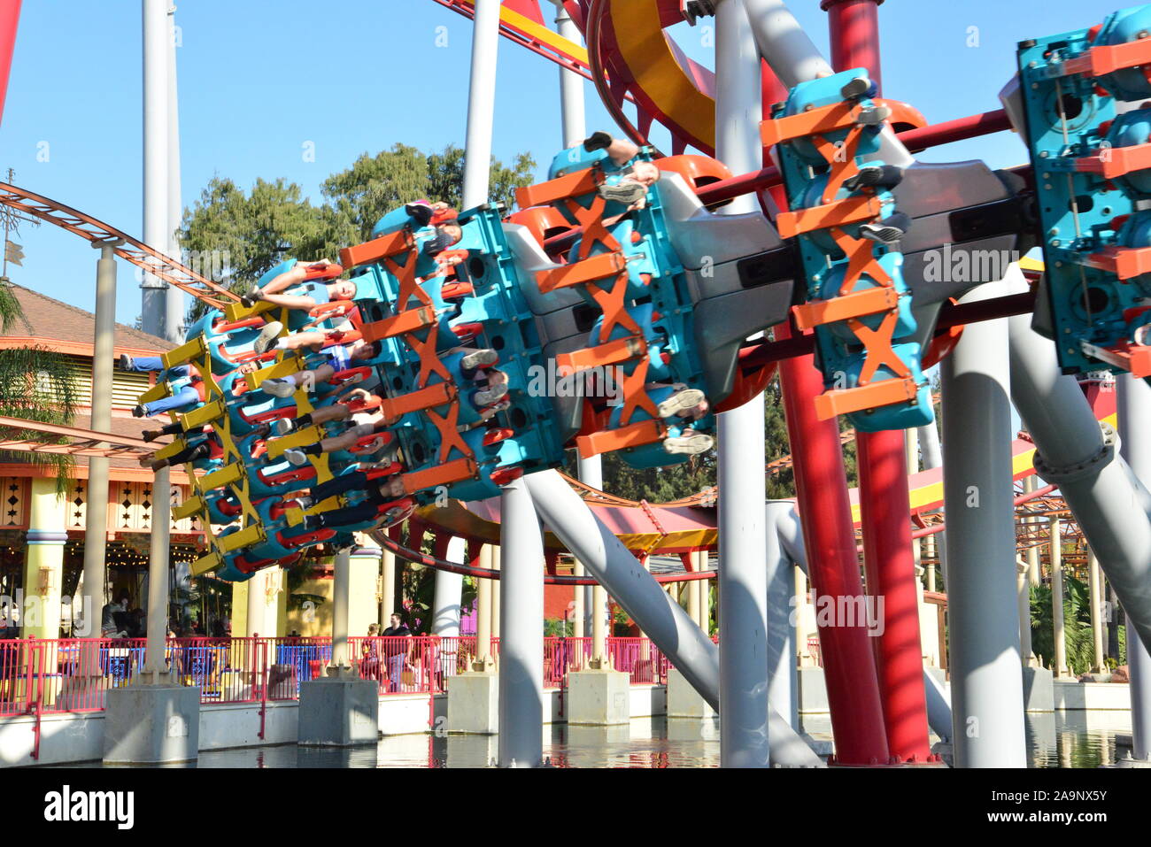 A roller coaster at Knott's Berry Farm in Los Angeles Stock Photo Alamy