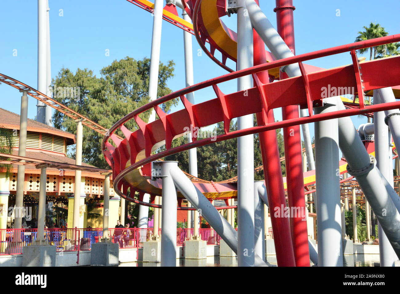 A roller coaster at Knott's Berry Farm in Los Angeles Stock Photo Alamy