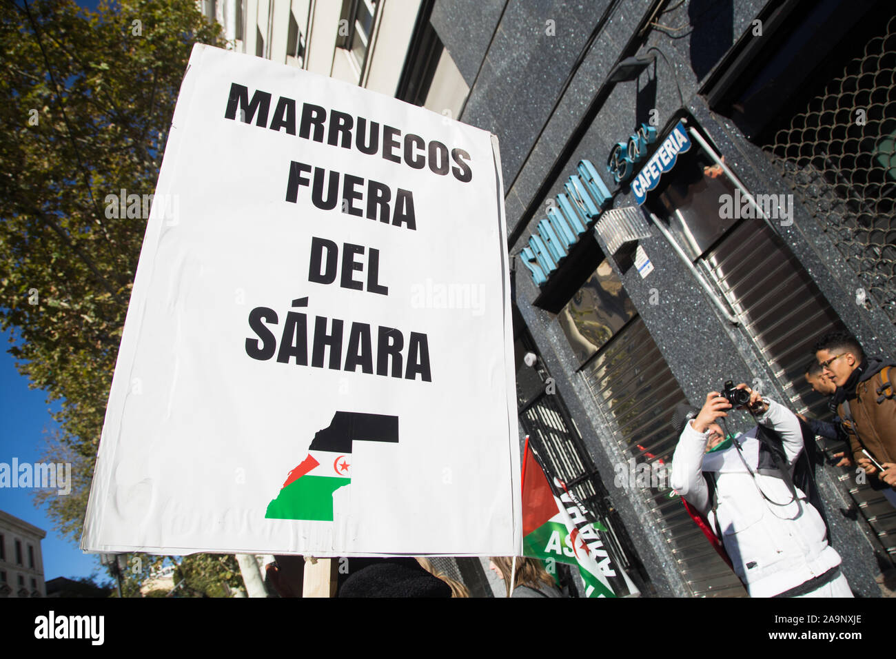 A Placard Saying Morocco Outside Western Sahara During The