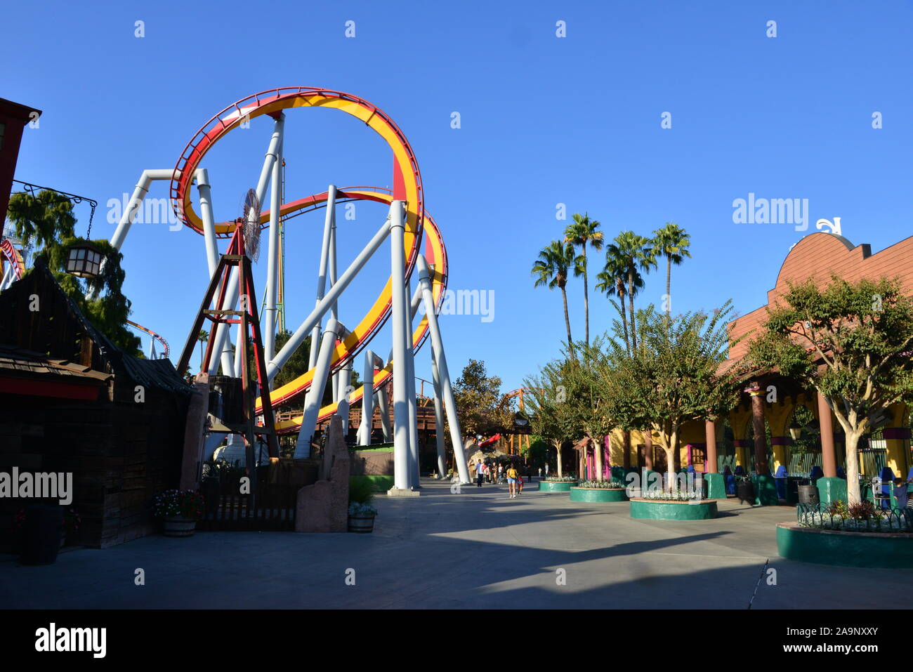 A roller coaster at Knott's Berry Farm in Los Angeles Stock Photo - Alamy