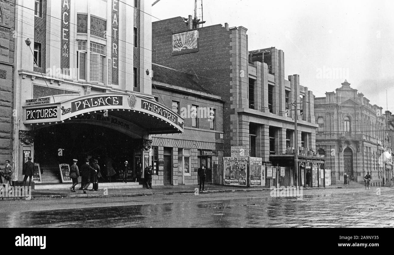 Palace Theatre Elizabeth Street, Hobart (c1920) Mandatory Photo Credit TAHO Stock Photo Alamy