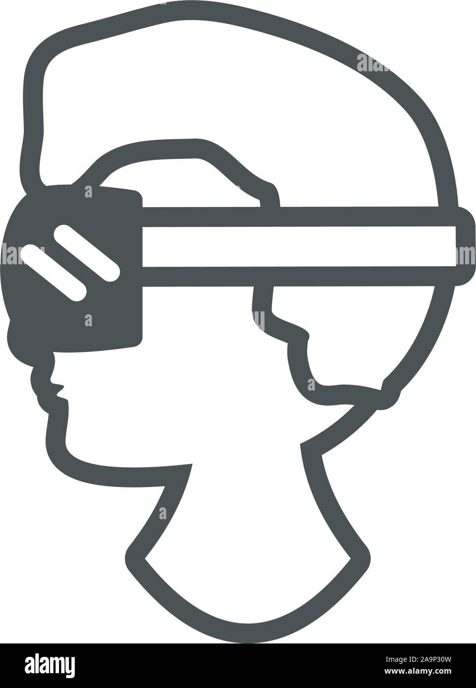 worker googles protection safety line vector illustration Stock Vector ...