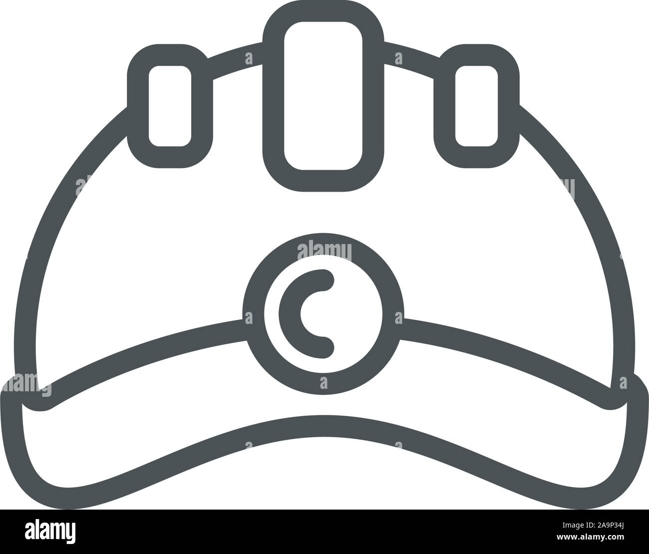 helmet industrial protection safety line vector illustration Stock ...