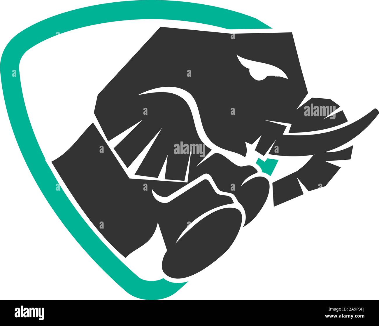 Elephant Logo Design Vector Illustration Template isolated Stock Vector