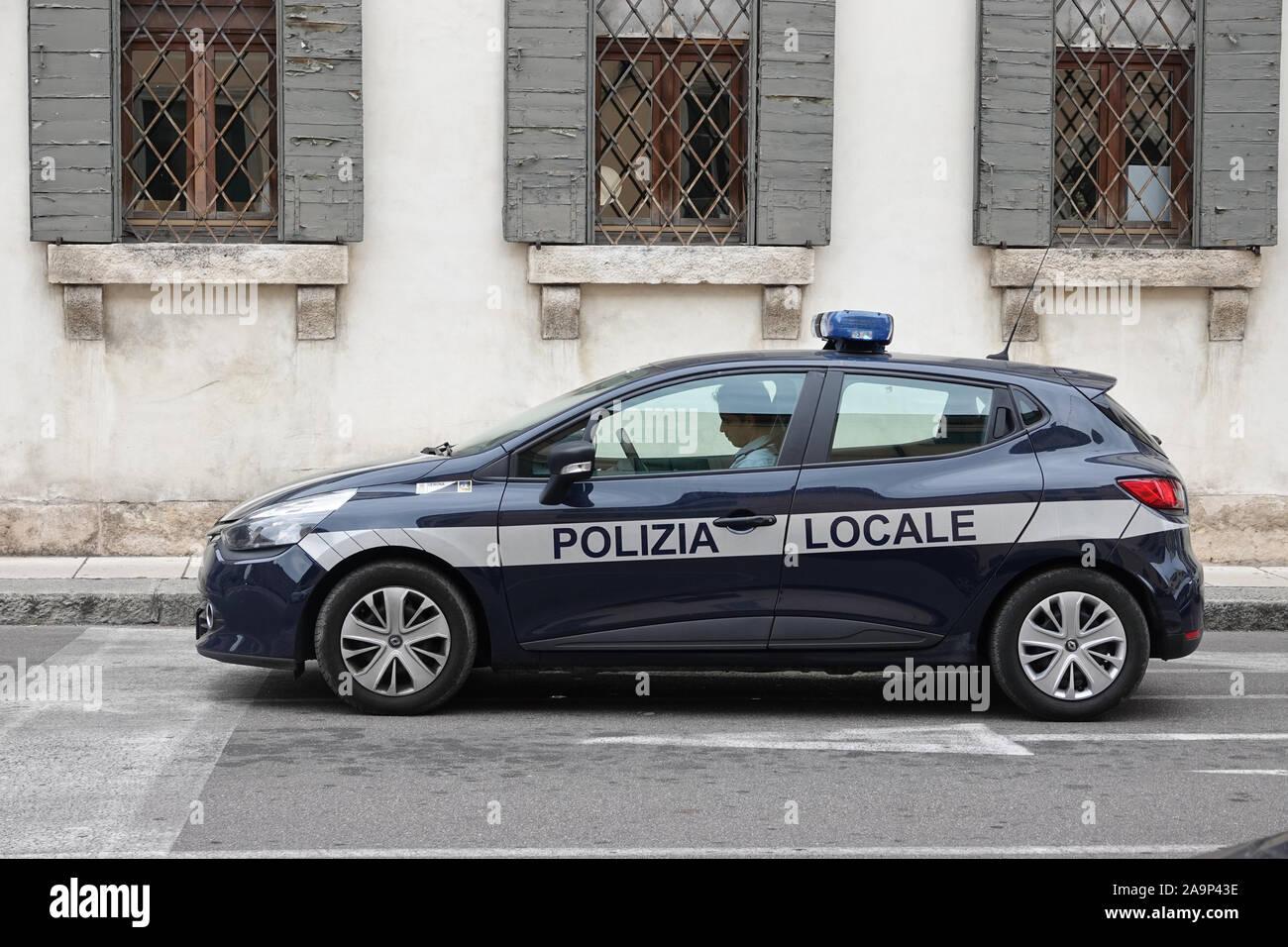 Local police car (Polizia locale) in Verona, Italy,  August 2019 Stock Photo
