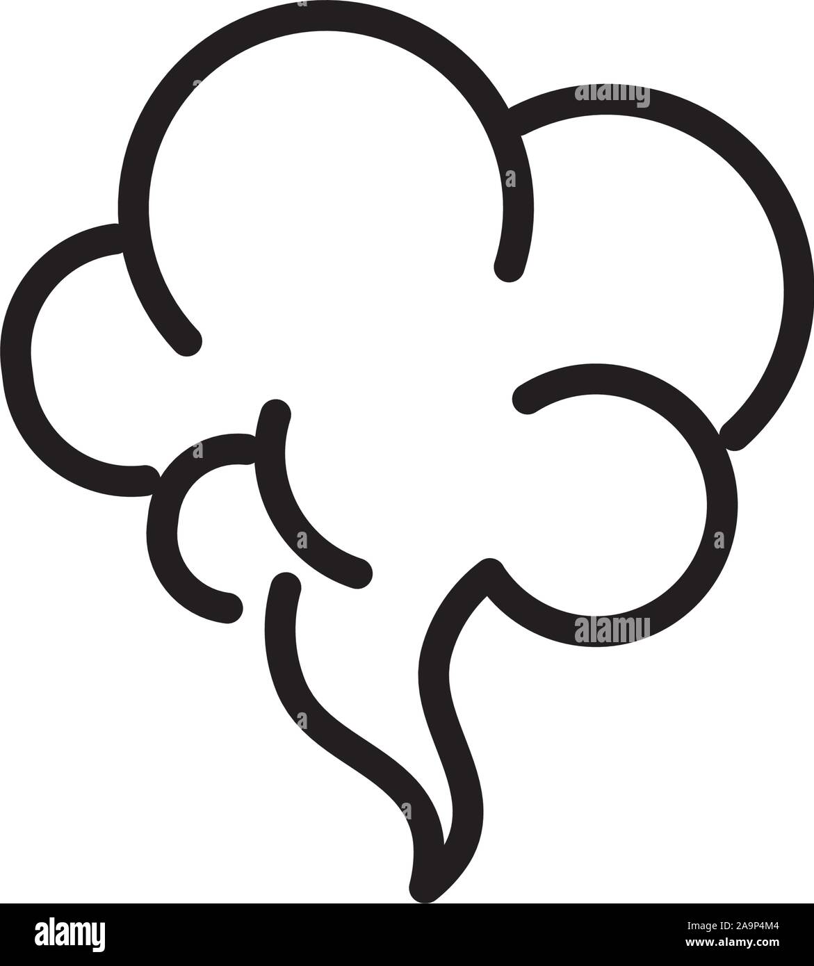 blows steam cloud comic smoke line style illustration Stock Vector ...