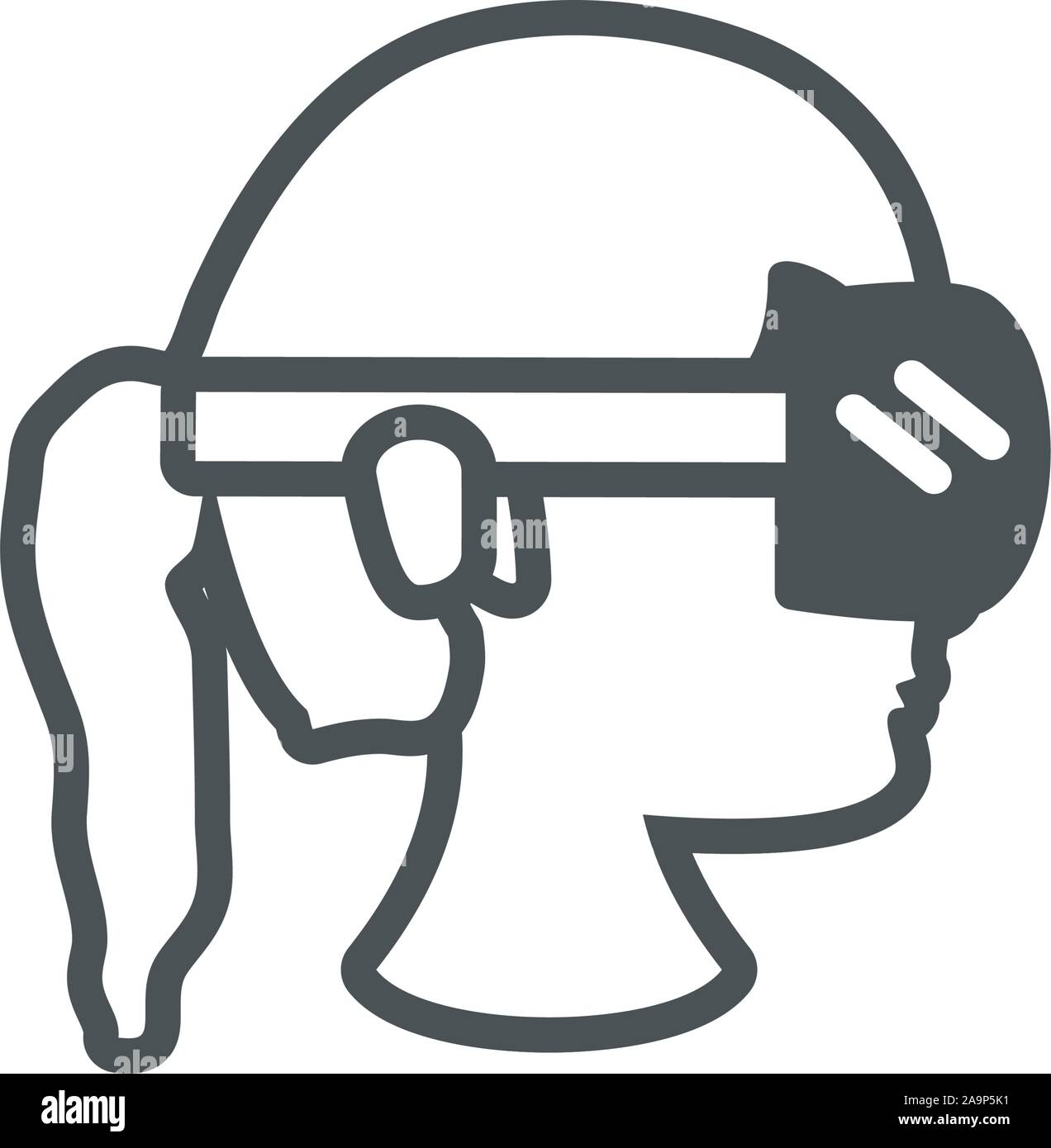 female worker googles protection safety line vector illustration Stock Vector Image & Art Alamy