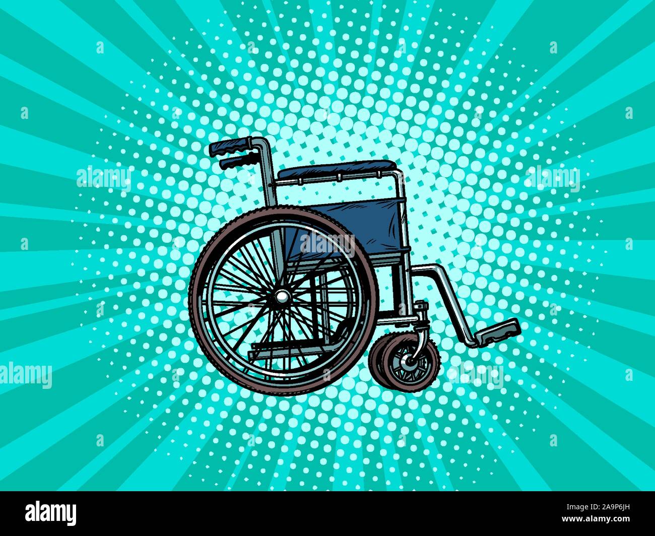empty wheelchair. human health, rehabilitation and inclusion Stock Vector