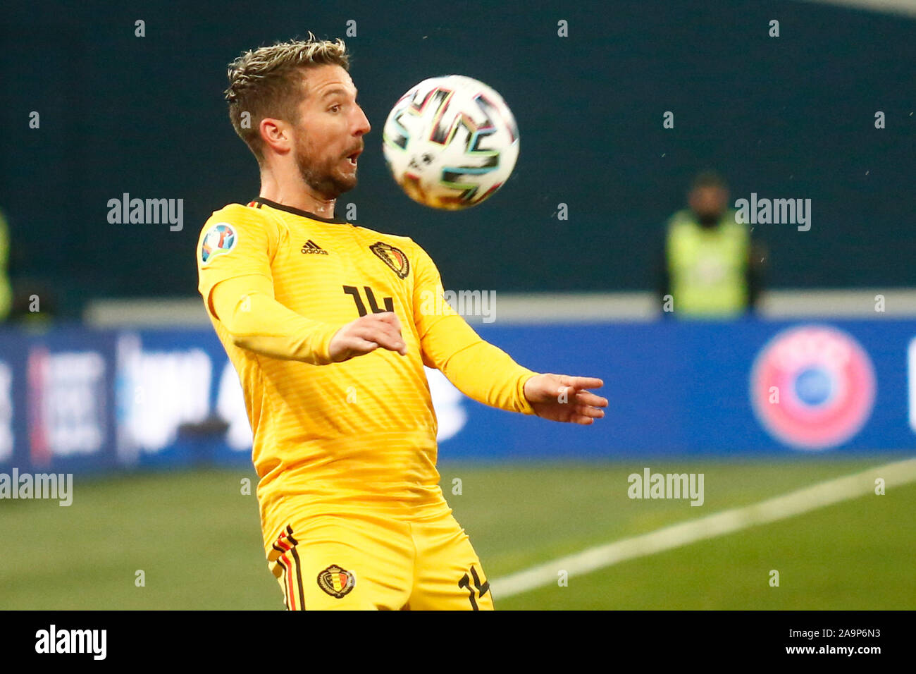 Saint Petersburg, Russia. 16th Nov, 2019. Dries Mertens of Belgium seen in action during the Euro 2020 Qualifying round Group I match between Russia and Belgium at Gazprom Arena in Saint-Petersburg. (Final score; Russia 1:4 Belgium) Credit: SOPA Images Limited/Alamy Live News Stock Photo