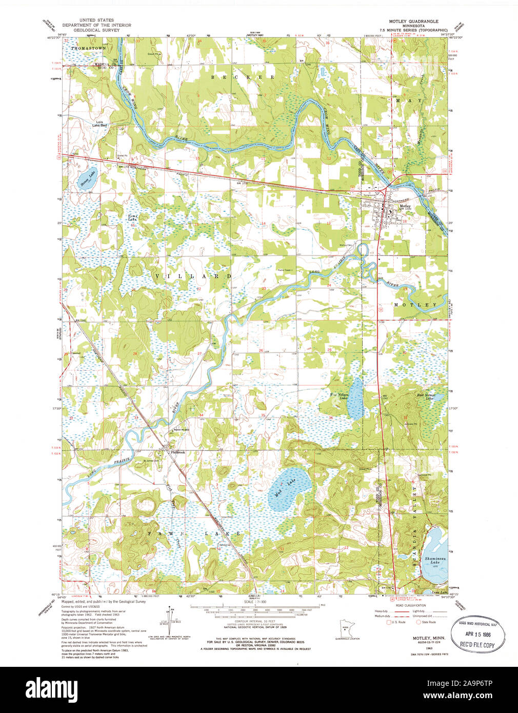 Map of motley minnesota Cut Out Stock Images & Pictures Alamy
