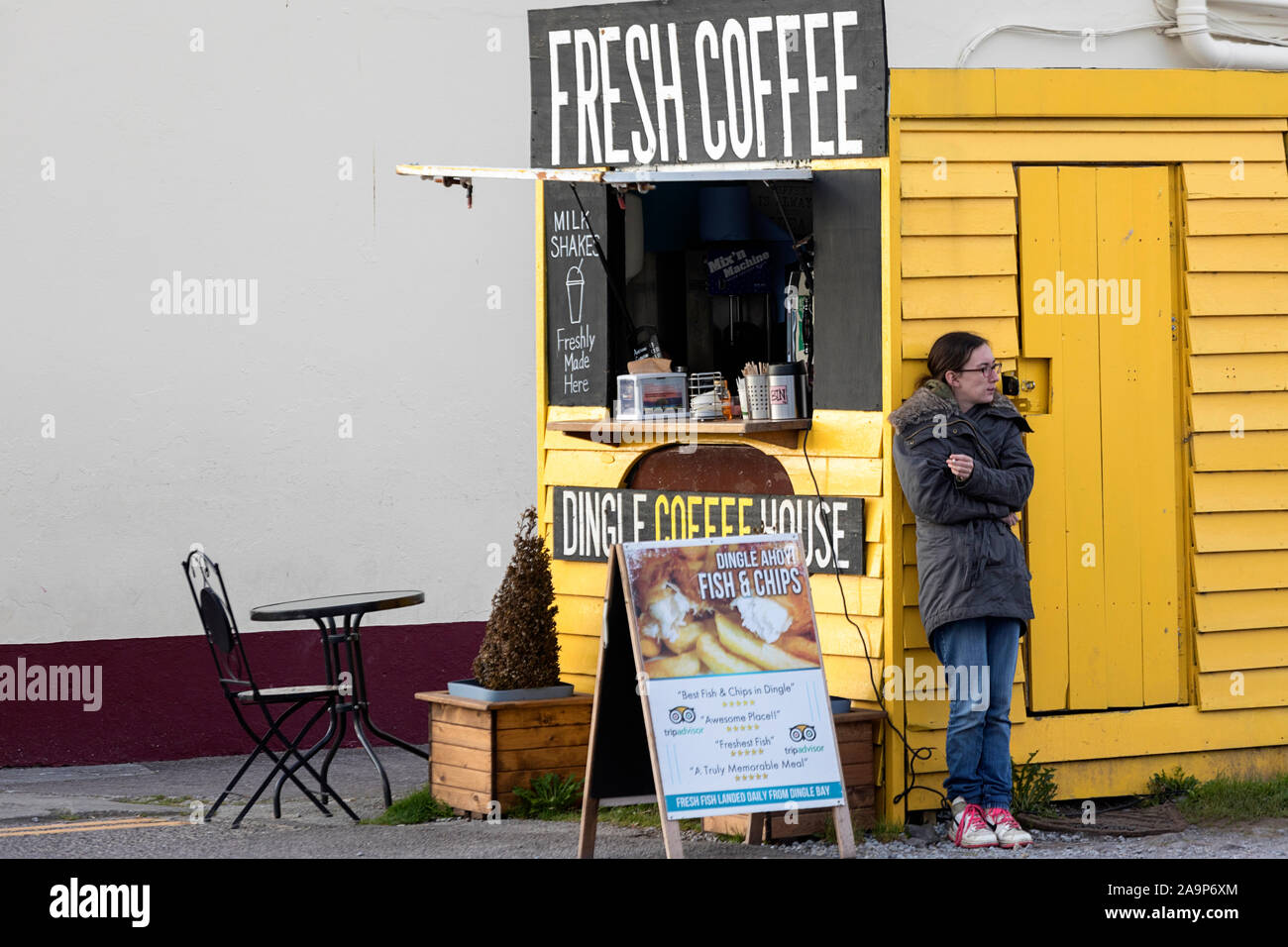 Fresh coffee shop in coastal town of Dingle, KErry, Ireland Stock Photo