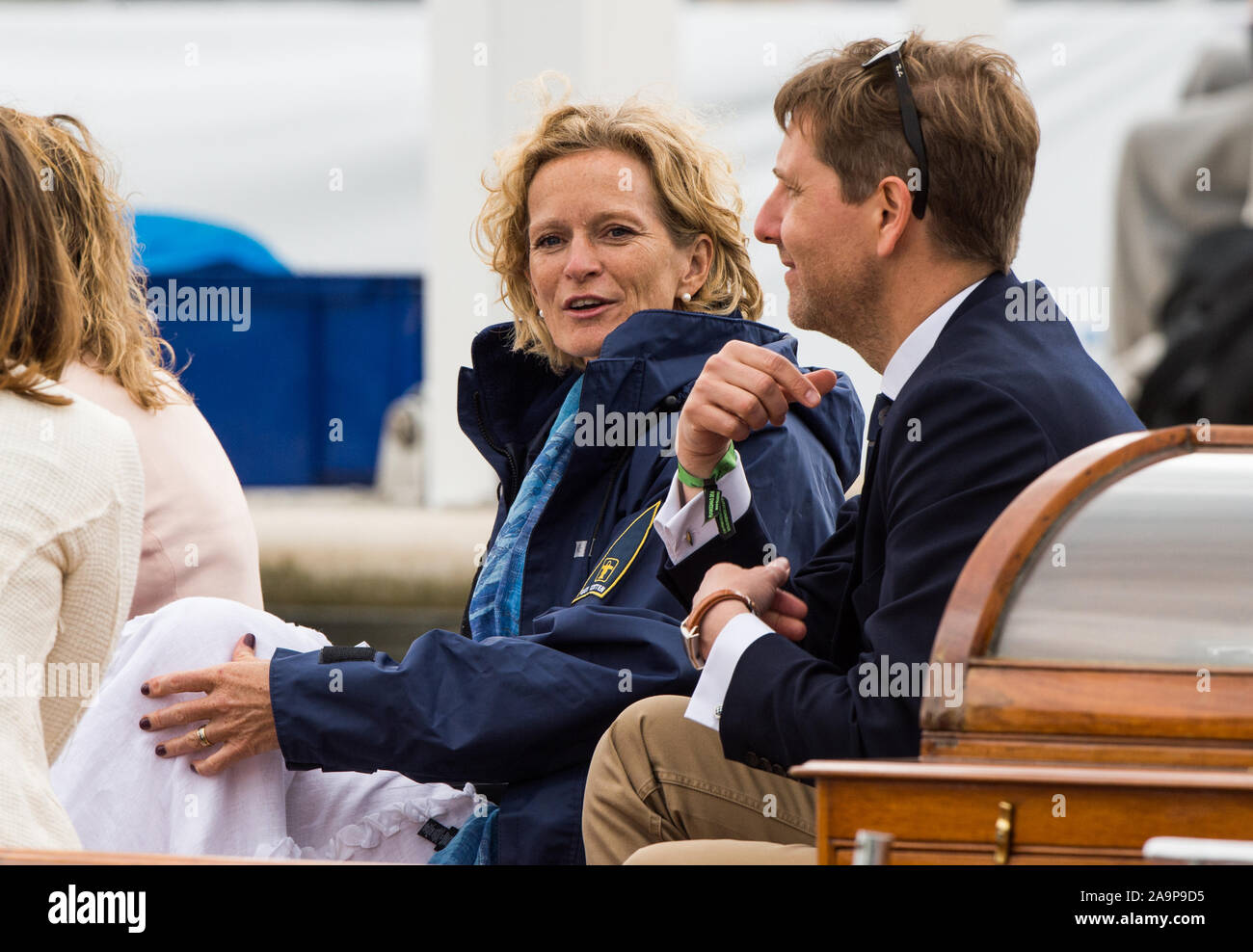 Henley-on-Thames. United Kingdom.   HRR Steward and British Rowing Chairmen, Annamarie PHELPS,  2017 Henley Royal Regatta, Henley Reach, River Thames.   11:44:19  Saturday  01/07/2017     [Mandatory Credit. Peter SPURRIER/Intersport Images. Stock Photo