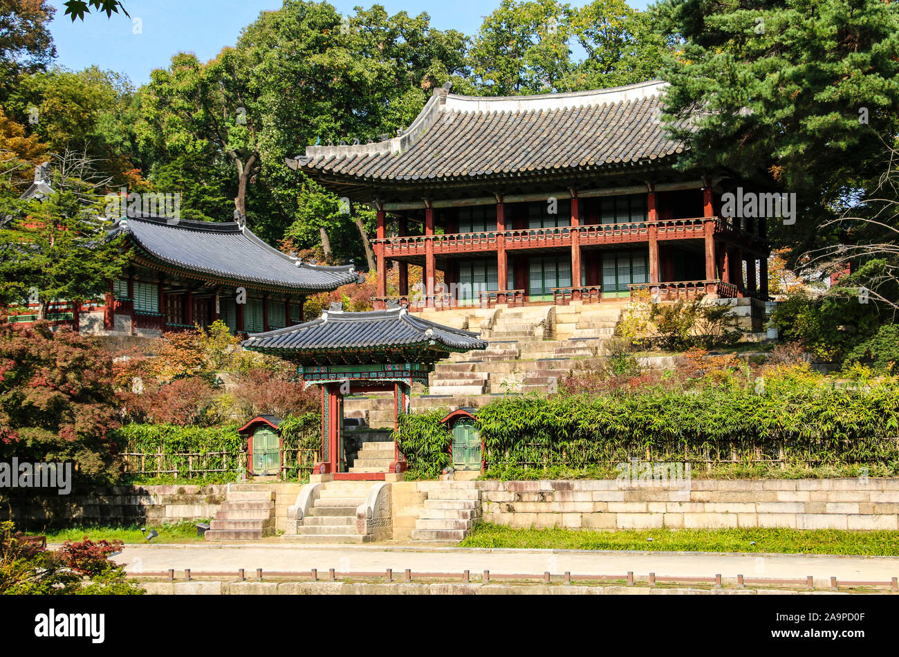 Juhamnu Pavilion in Secret Garden of the Changdeokgung Palace, Seoul, South Korea Stock Photo