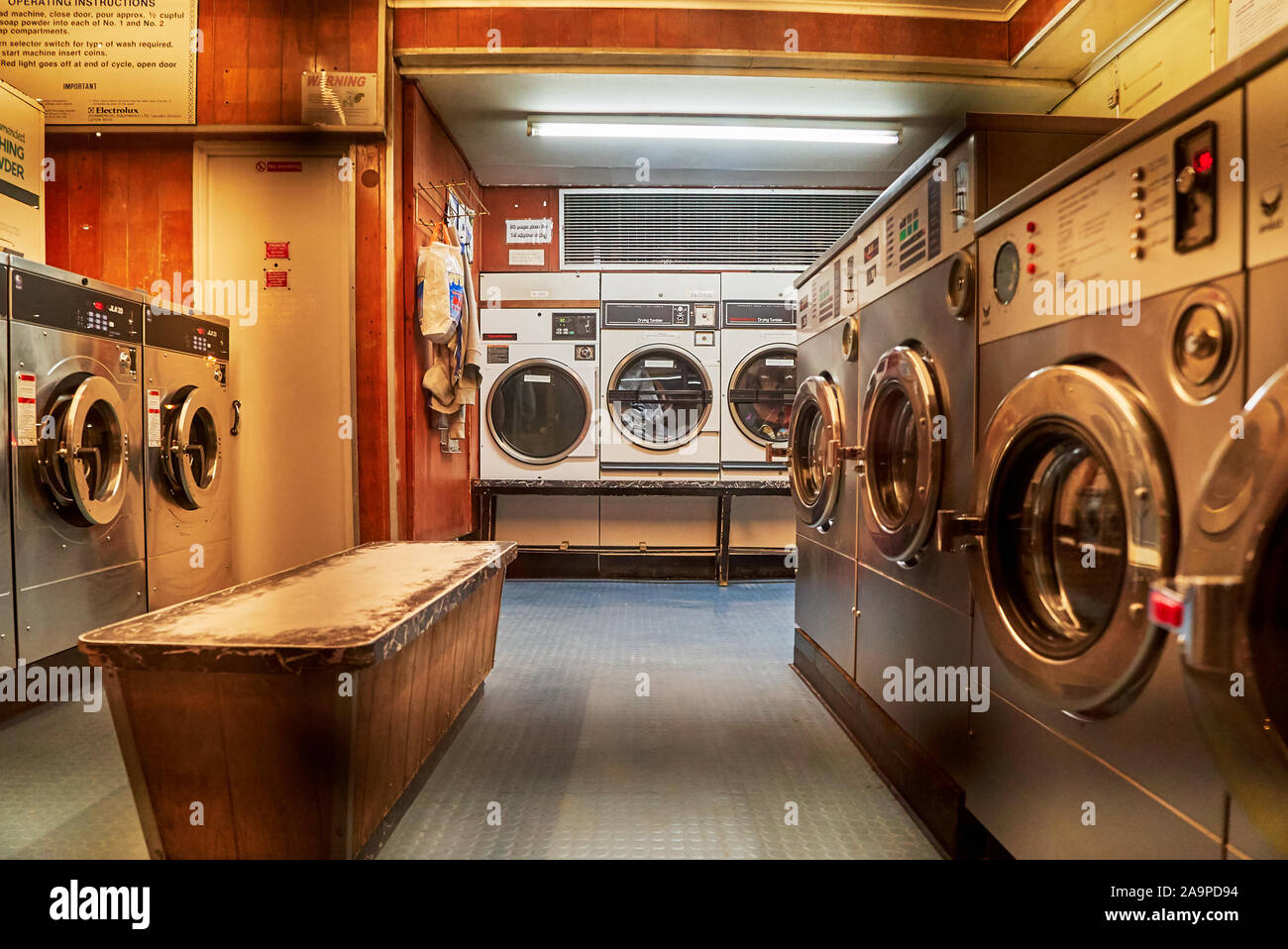 Laundromat or launderette in Islington London England UK. Stock Photo