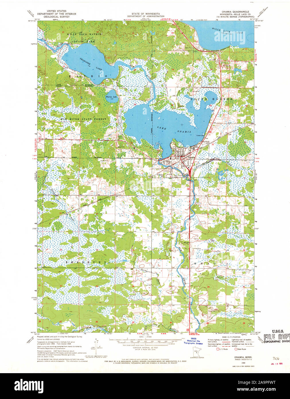 Map of onamia minnesota Cut Out Stock Images & Pictures Alamy