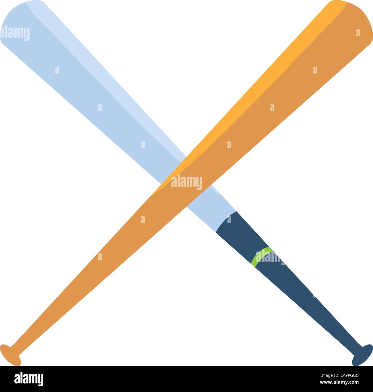 sport baseball bats flat style icon vector illustration design Stock Vector