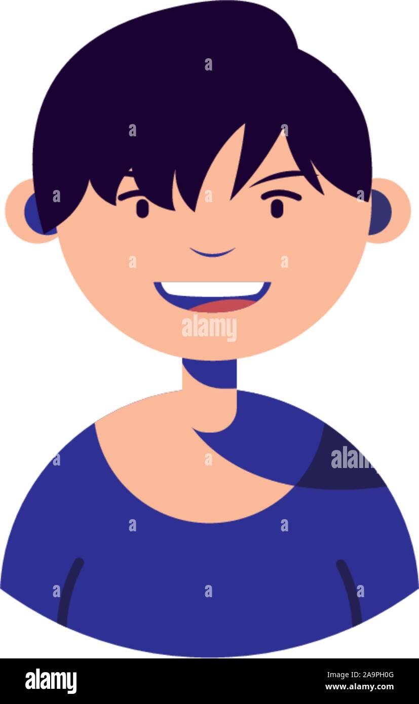 young man portrait , people flat vector illustration Stock Vector Image ...