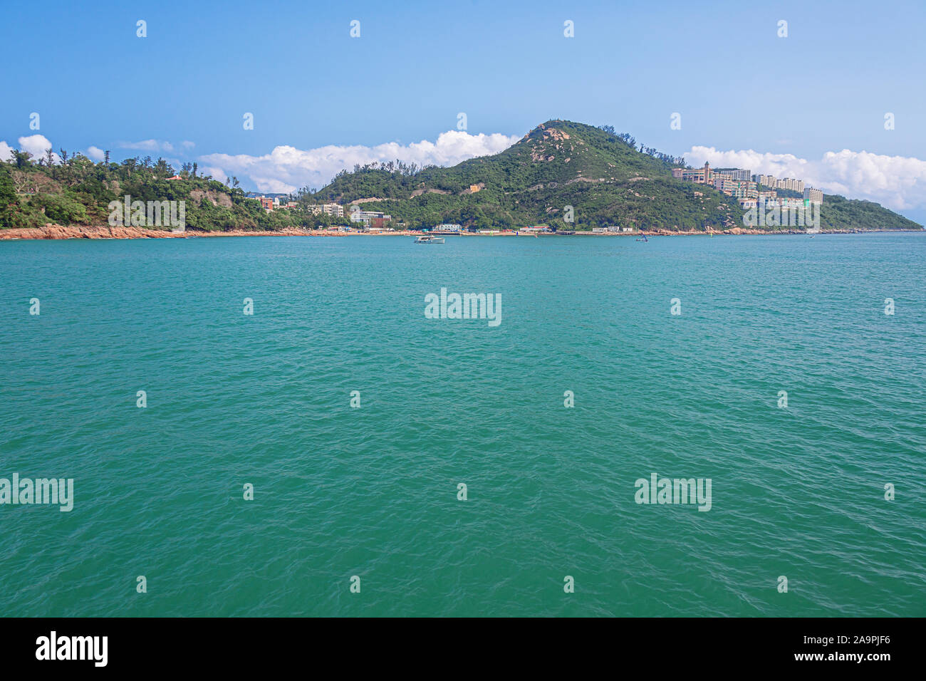 View of Repulsive Bay and its dominating hills in Hong Kong Stock Photo