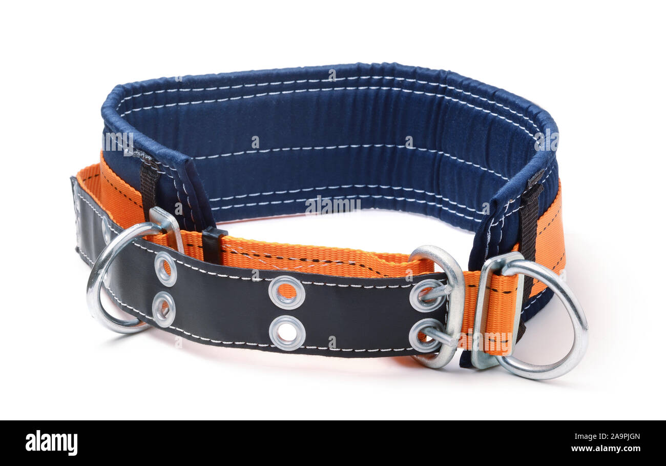 Industrial safety belt isolated on white background Stock Photo Alamy
