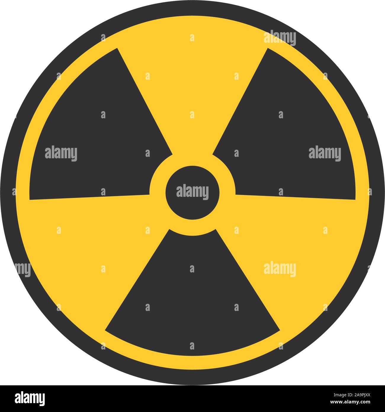 Radioactive contamination symbol. Nuclear sign. Radiation hazard. Radiation warning sign. Stock Vector illustration isolated on white background. Stock Vector