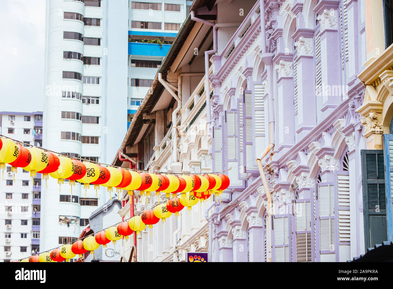 Chinatown Apartment Building Tower High Resolution Stock Photography ...