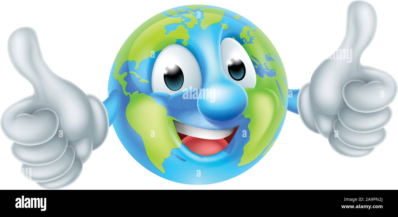 Earth Day Mascot World Globe Cartoon Character Stock Vector