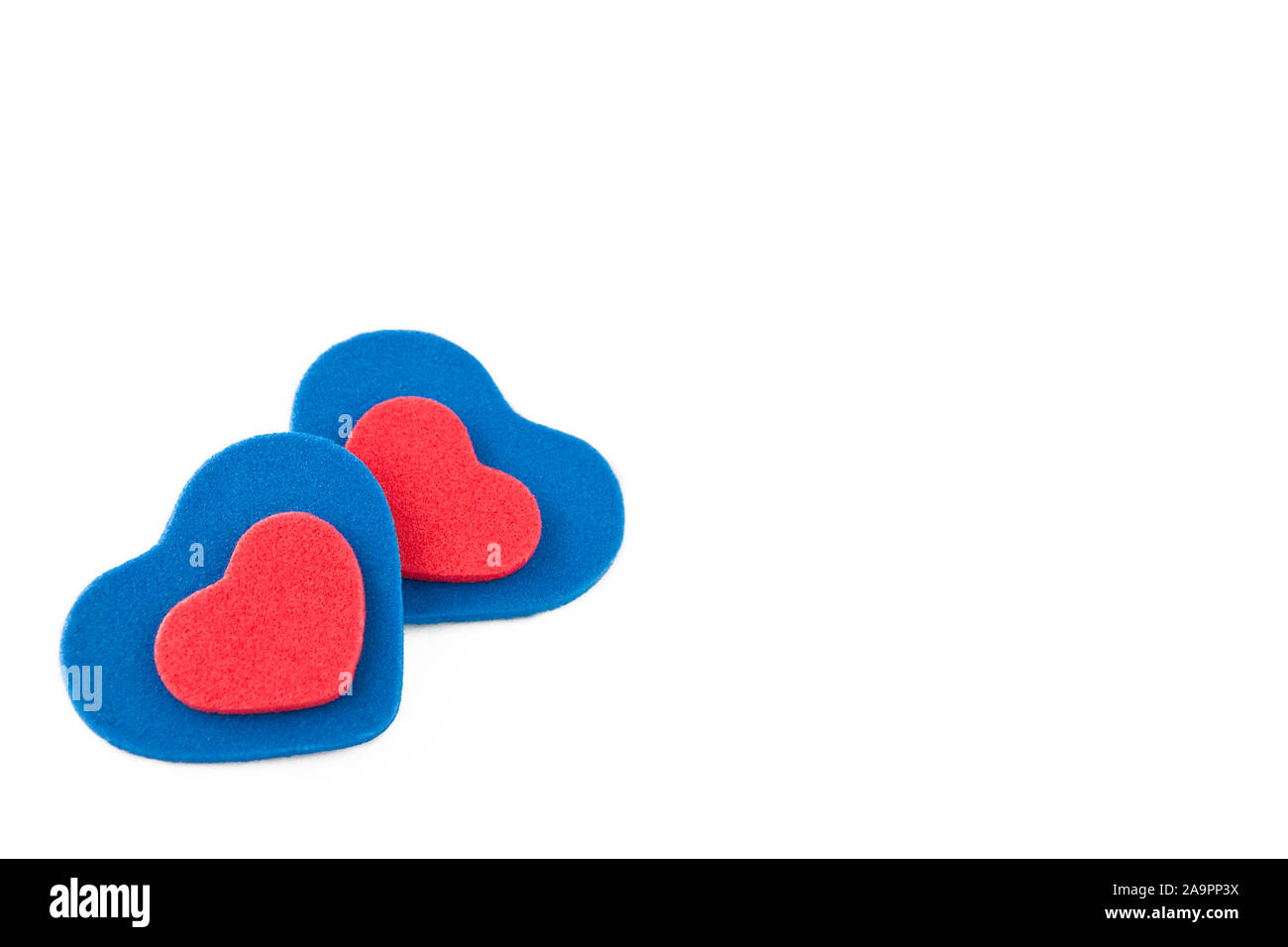 Two blue hearts background close-up Stock Photo