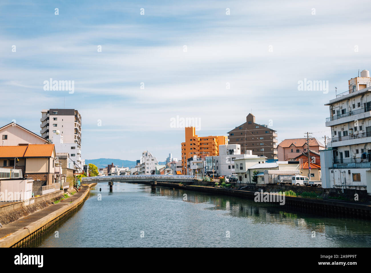 Wakayama town and river in Japan Stock Photo