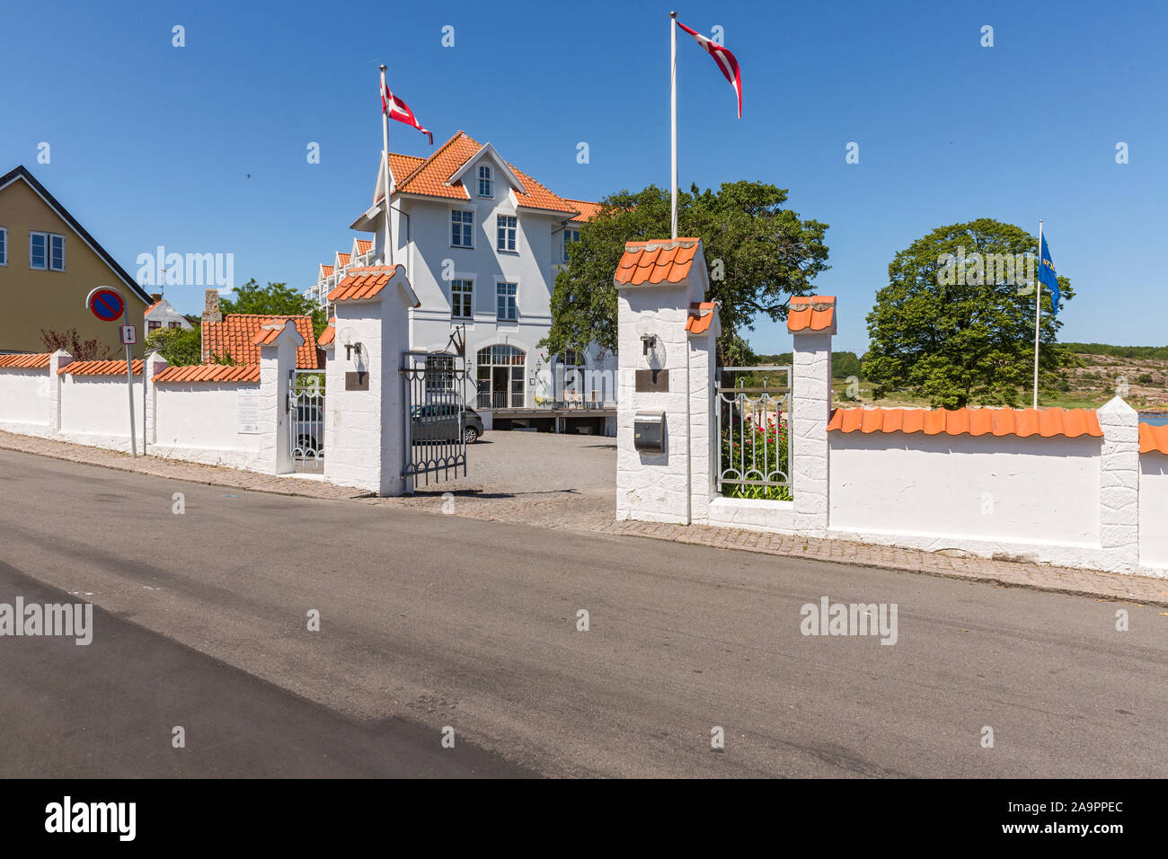 Bornholm, Sandvig, Daenemark, Hotel Strandschloss Stock Photo