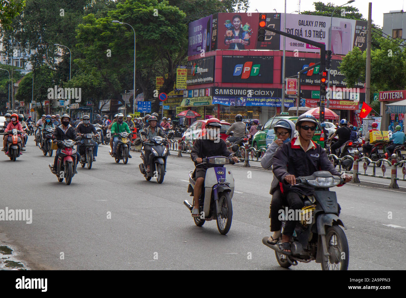 Typical street scene Saigon, Ho Chi Minh City Vietnam Stock Photo