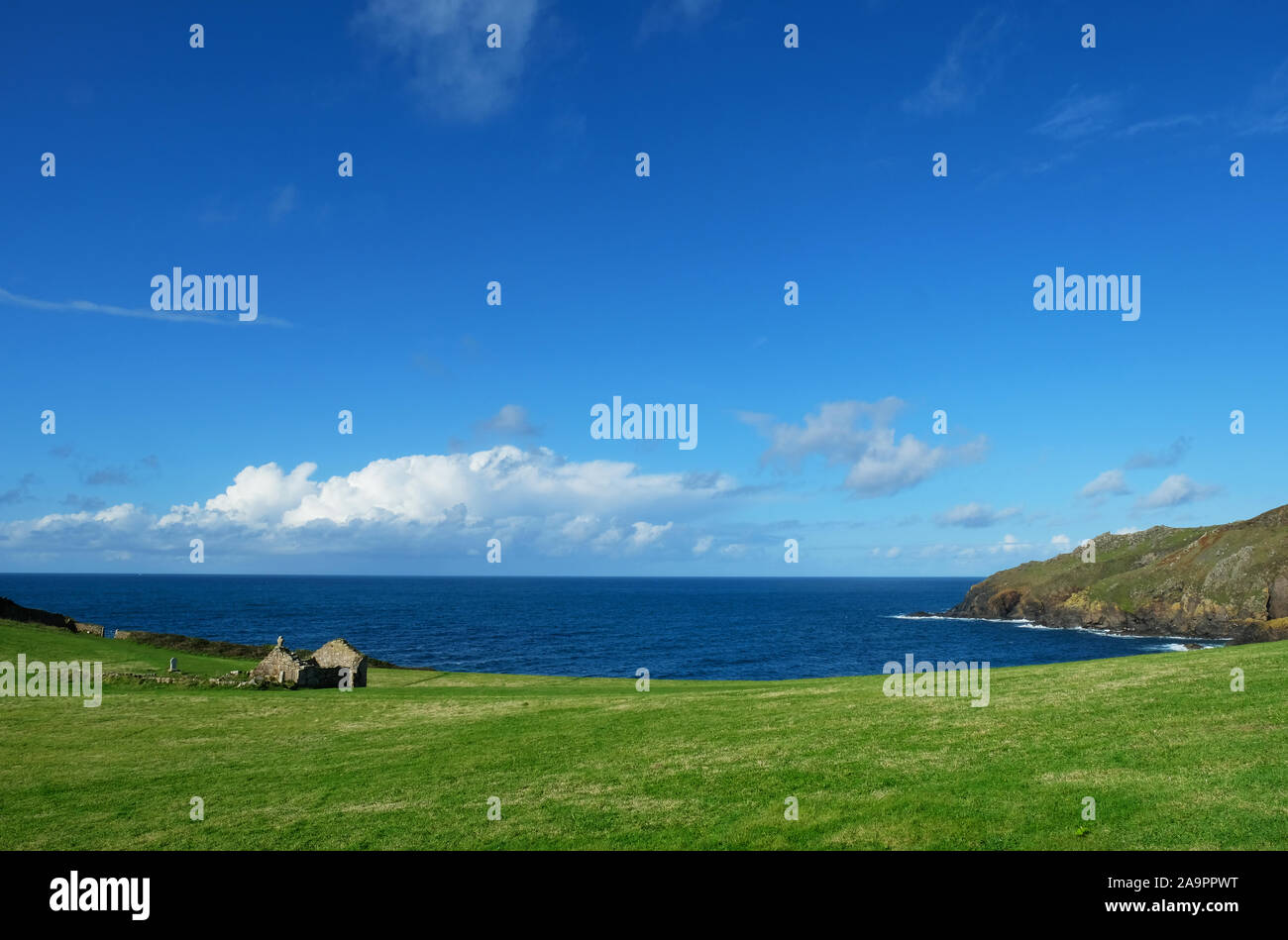 The ruins of St. Helen's Oratory, Cape Cornwall, UK - John Gollop Stock Photo