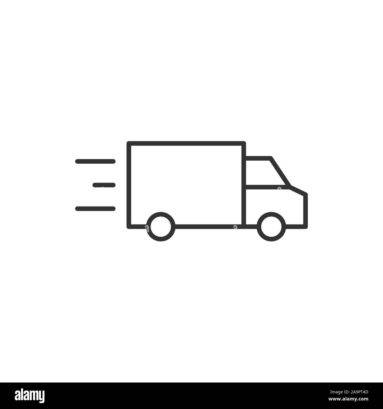Truck icon in flat style. Auto delivery vector illustration on white ...