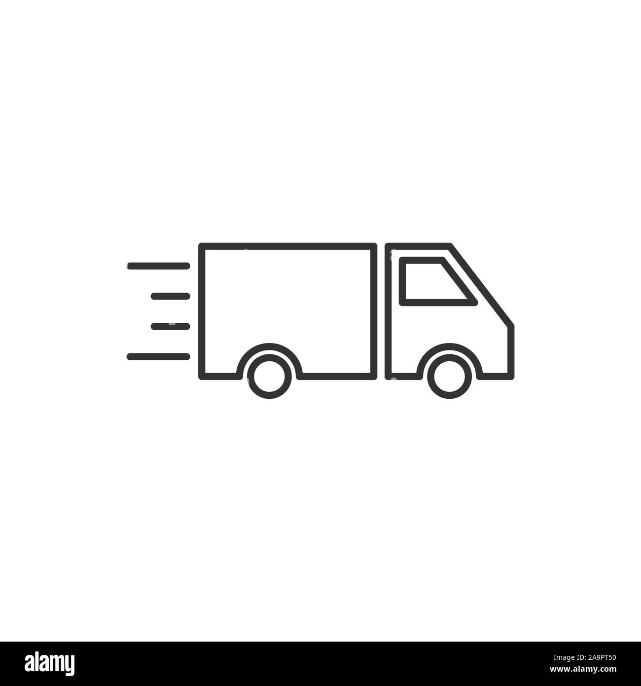 Truck icon in flat style. Auto delivery vector illustration on white ...