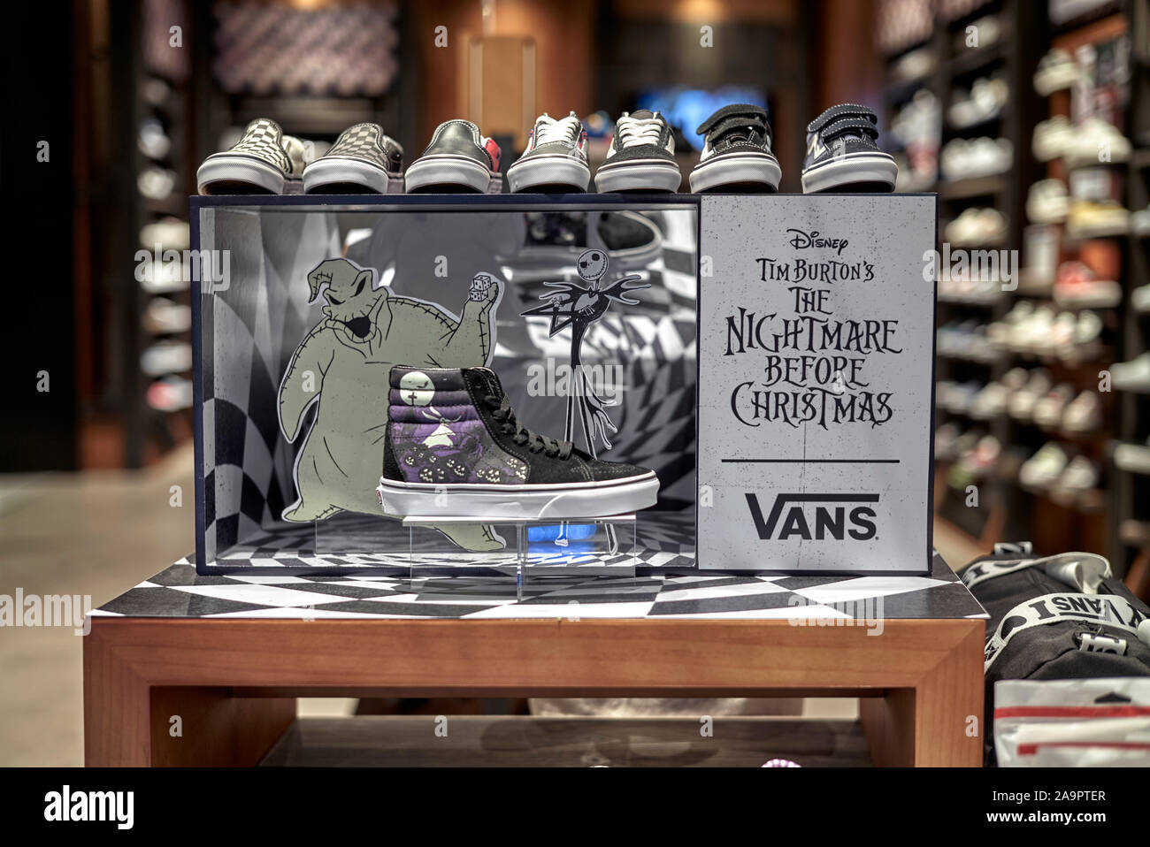 Vans footwear special collection design and styling inspired by Tim Burtons  "The Nightmare Before Christmas Stock Photo - Alamy