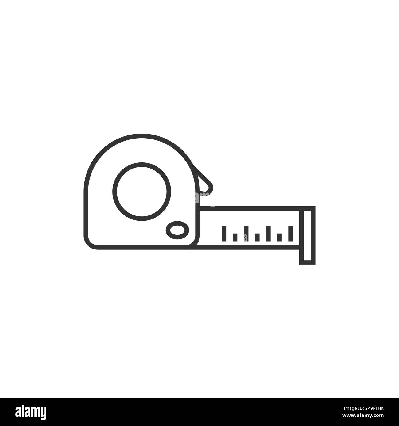 Measure tape icon in flat style. Ruler sign vector illustration on ...