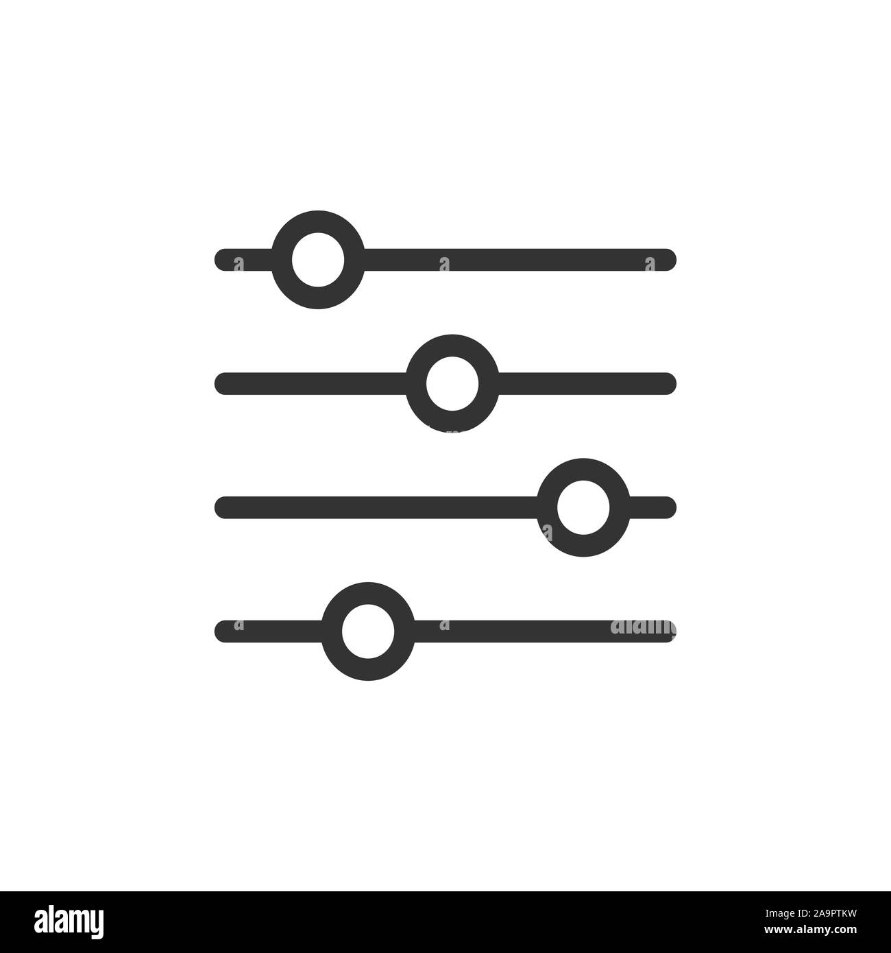 Control volume icon in flat style. Audio adjusting sign vector