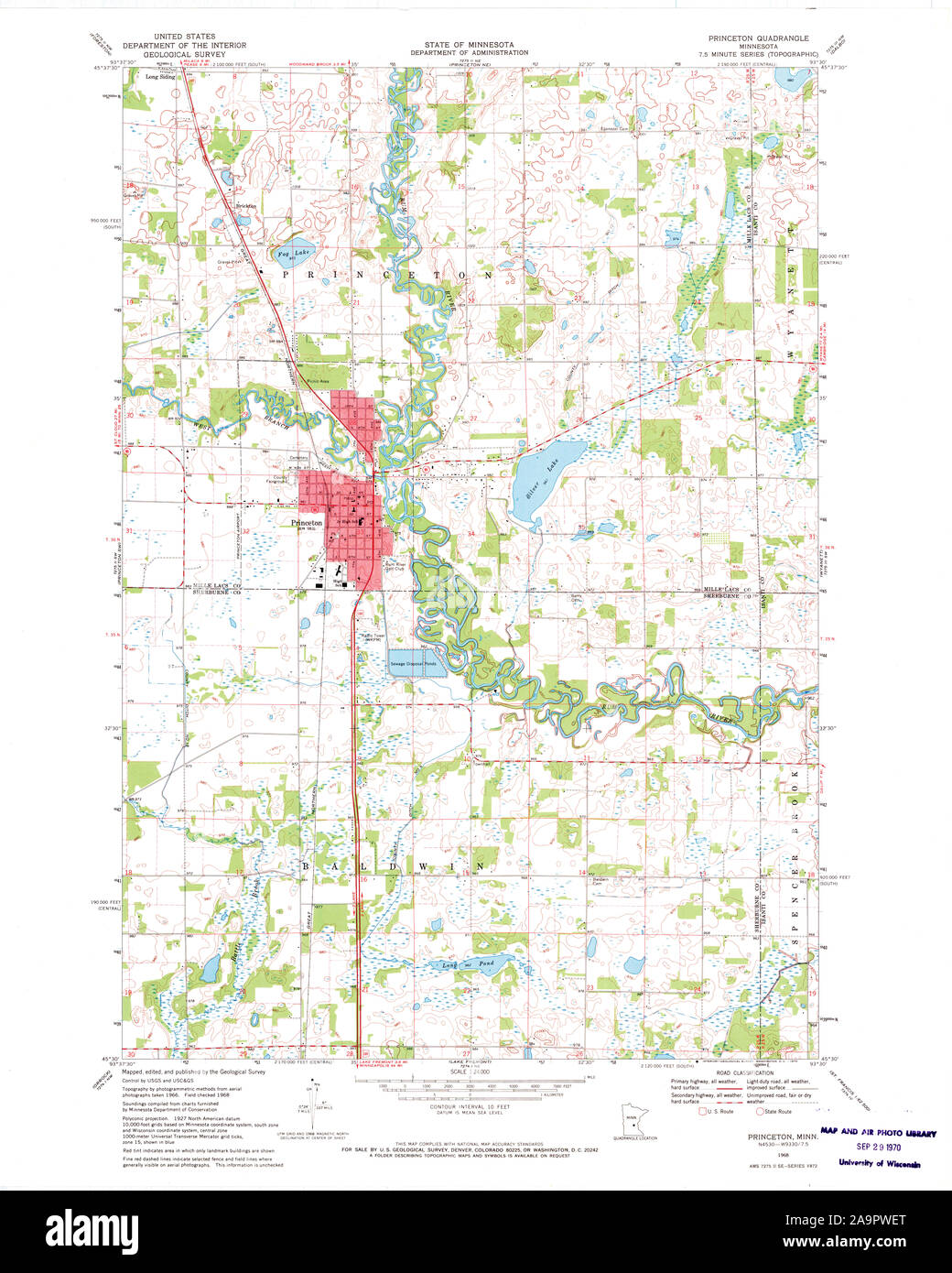 Map of princeton minnesota hires stock photography and images Alamy