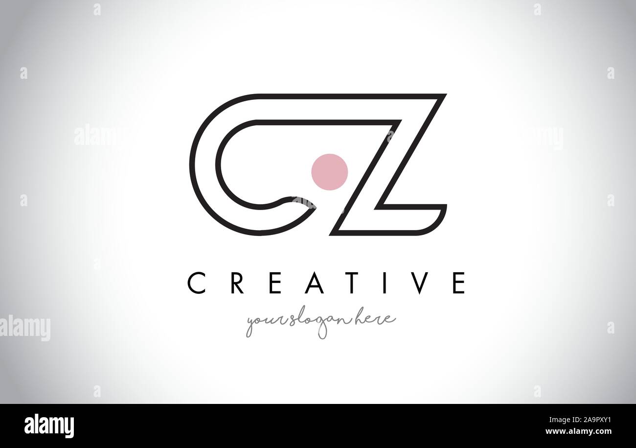 CZ Letter Logo Design with Creative Modern Trendy Typography and Black ...
