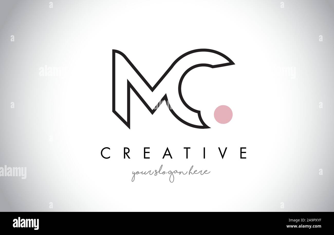 MC Letter Logo Design with Creative Modern Trendy Typography and Black ...