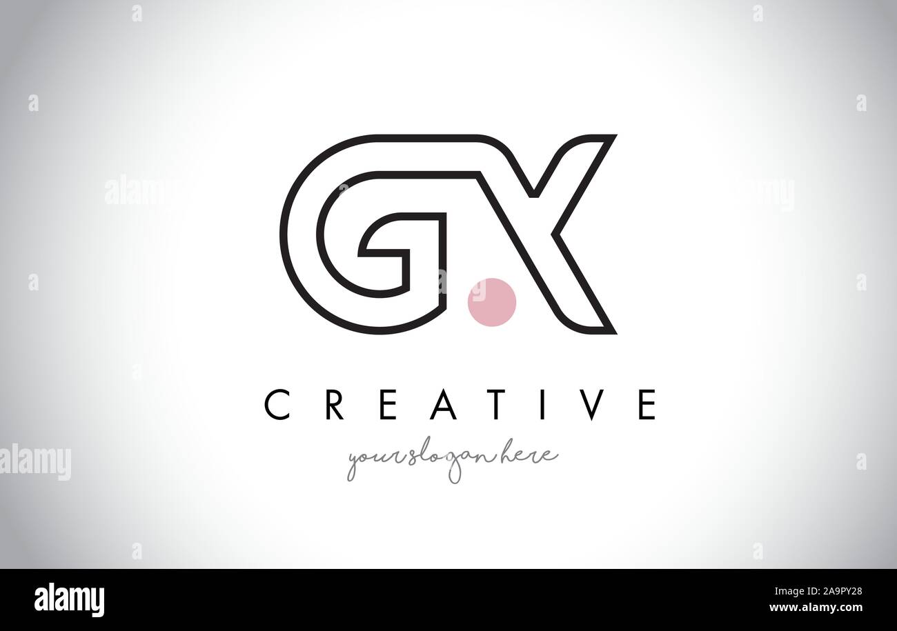 GX Letter Logo Design with Creative Modern Trendy Typography and Black ...