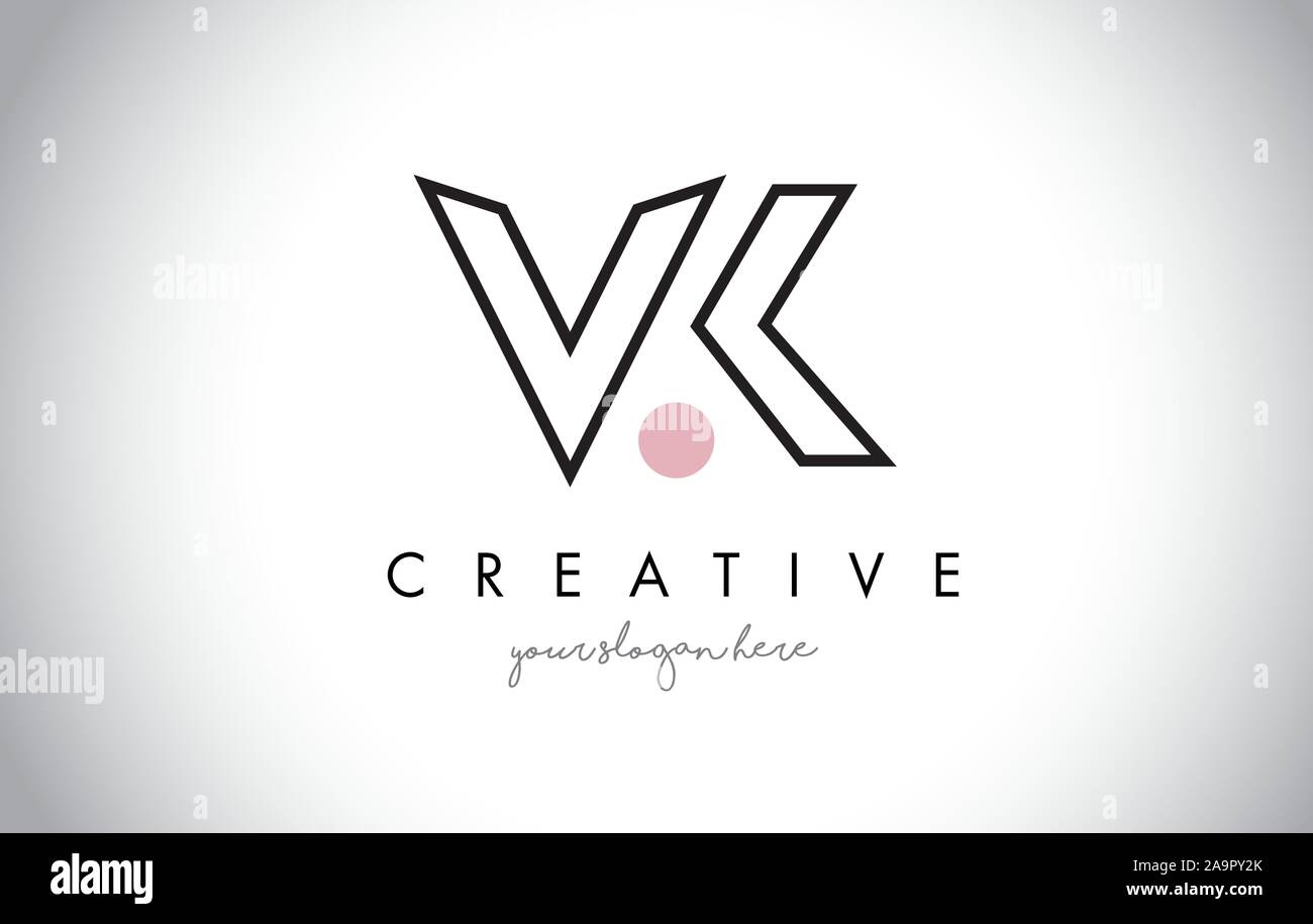 VK Letter Logo Design with Creative Modern Trendy Typography and Black ...